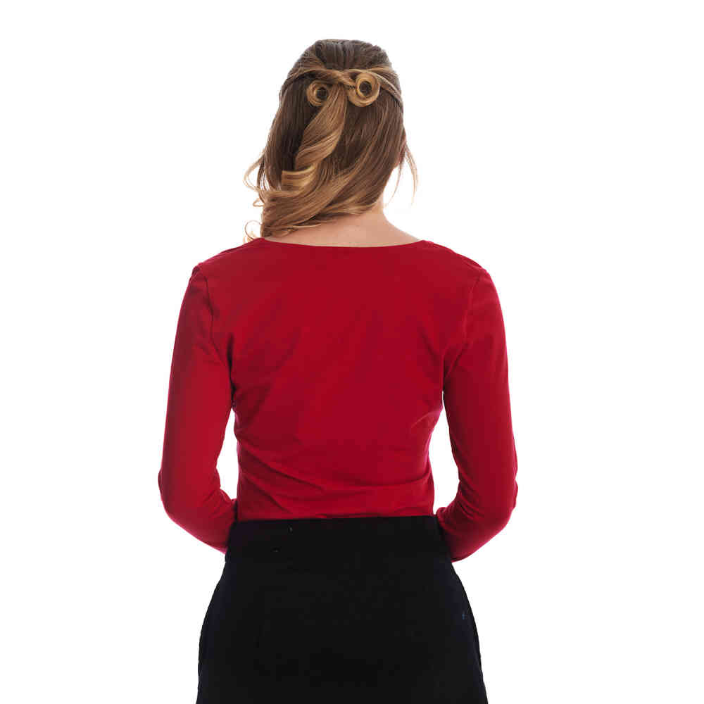 Banned - Sweet Sue Square Longsleeve top - Rood